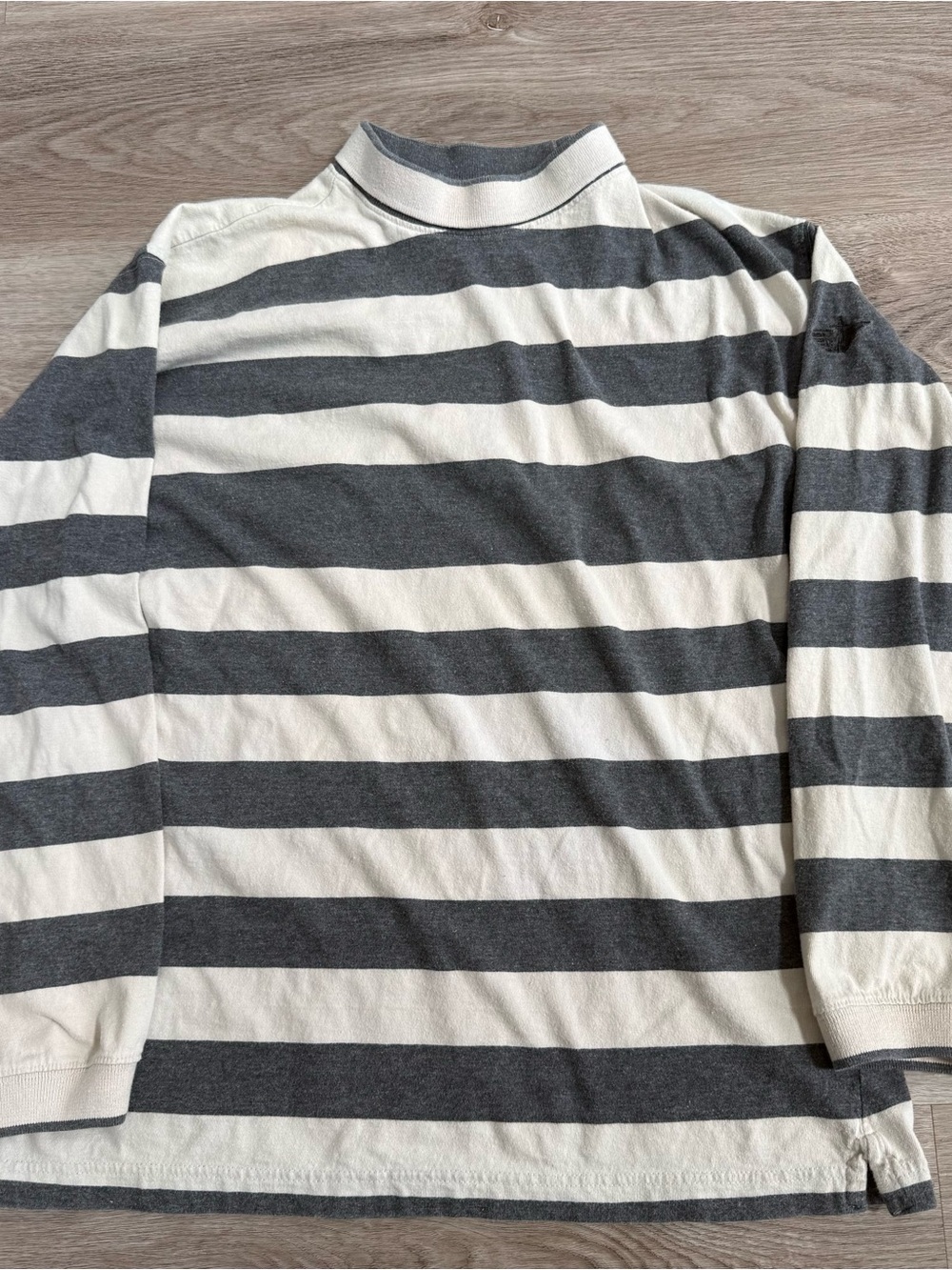 Vintage 90s Dockers Levis Prison Striped LS Shirt Mock Neck Grunge Men’s Size M